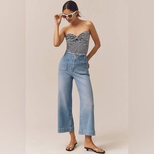 Anthropologie Colette Crop High Rise Wide Leg Jeans Maeve Size 25